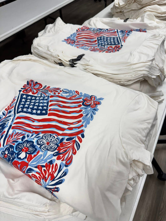 Floral Flag Tee Preorder