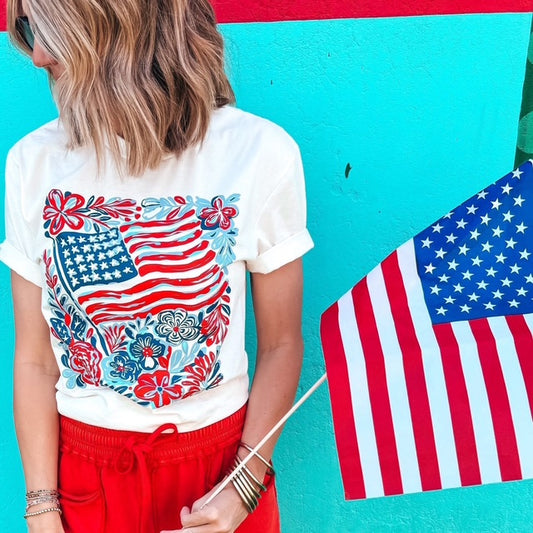 Floral Flag Tee Preorder